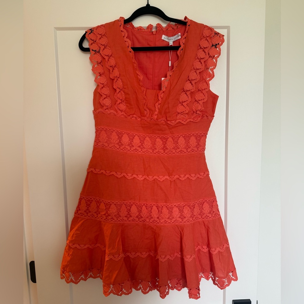 Endless Rose Coral Lace Mini Dress